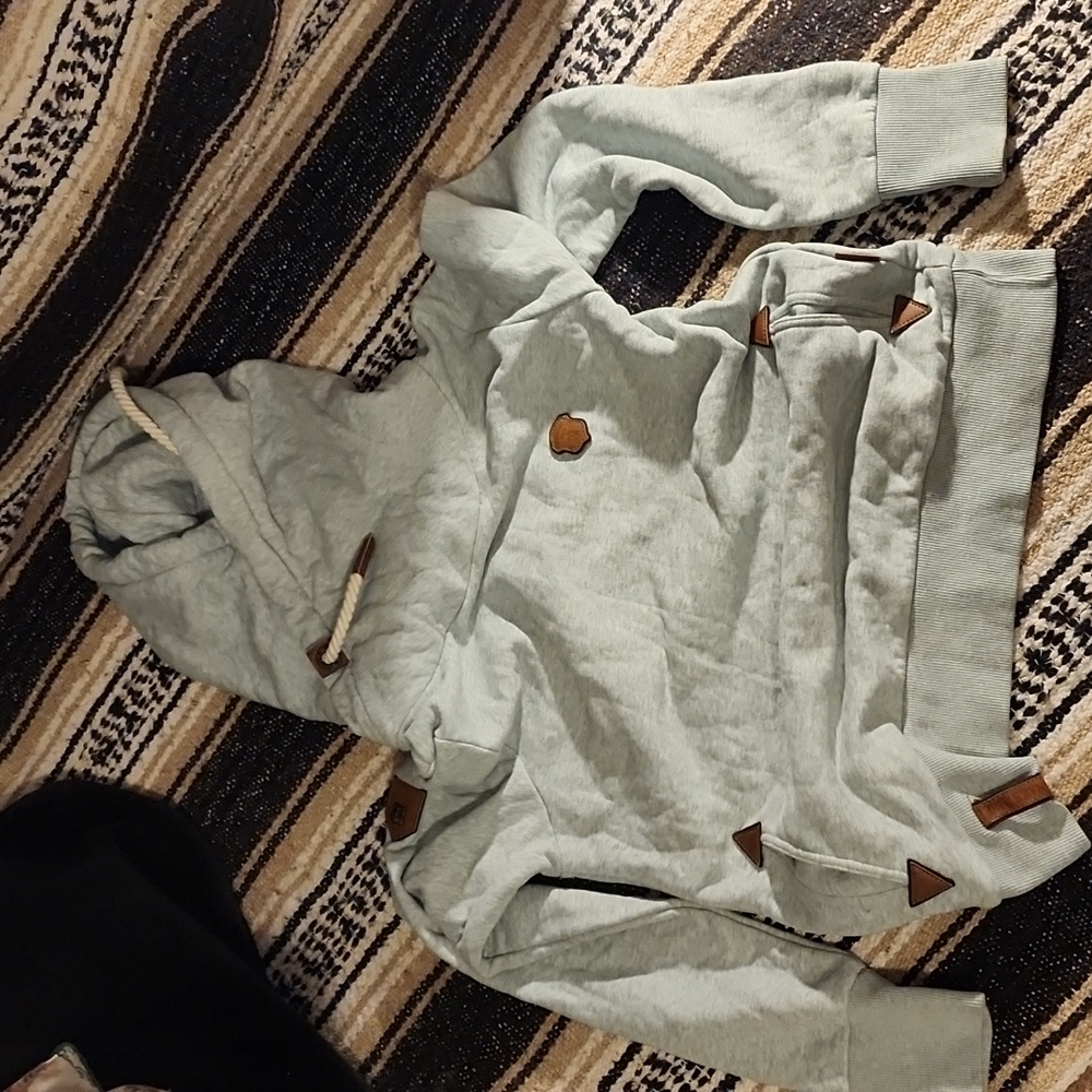Naketano cowl neck hoodie xl light blue